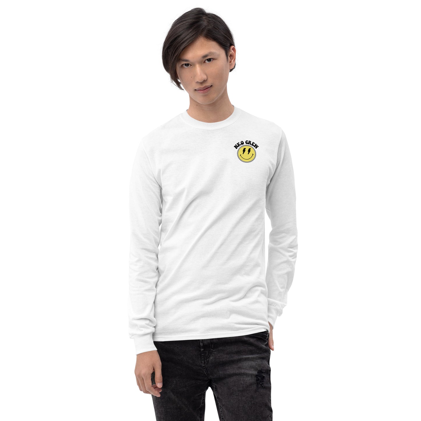 NKO Crew (No Back) White Men’s Long Sleeve Shirt